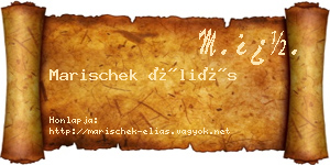 Marischek Éliás névjegykártya